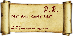 Pántya Renátó névjegykártya